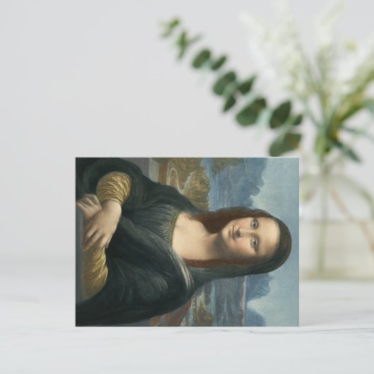Leonarde da Vinci Mona Lisa Briefkaart (Staand voorkant)