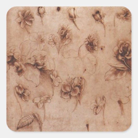  Leonardi Da Vinci Bloemen Sticker (Voorkant)