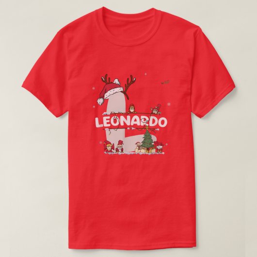 Leonardo Christmas Shirt w Leonardo Name for funny (Design voorkant)