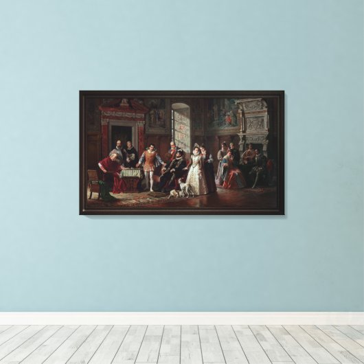 Leonardo da Cutro en Ruy Lopez Play Chess Canvas Afdruk (Insitu (Houten vloer))