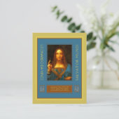 Leonardo da Vinci 1500 Salvator Mundi Briefkaart (Staand voorkant)