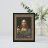 Leonardo da Vinci 1500 Salvator Mundi Briefkaart (Staand voorkant)