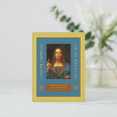 Leonardo da Vinci 1500 Salvator Mundi Briefkaart (Staand voorkant)