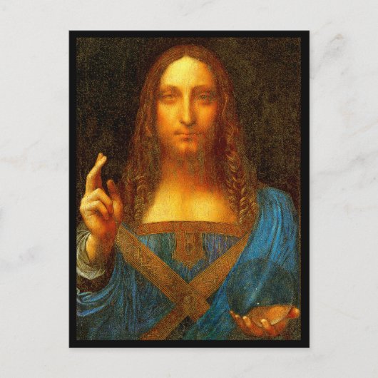 Leonardo da Vinci 1500 Salvator Mundi Briefkaart (Voorkant)
