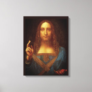 Leonardo da Vinci 1500 Salvator Mundi Fine Art Ca Canvas Afdruk