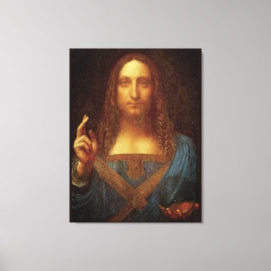 Leonardo da Vinci 1500 Salvator Mundi Fine Art Canvas Afdruk (Voorkant)