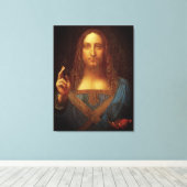 Leonardo da Vinci 1500 Salvator Mundi Fine Art Canvas Afdruk (Insitu (Houten vloer))
