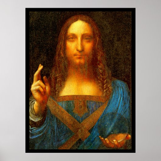 Leonardo da Vinci 1500 Salvator Mundi Fine Art Poster (Voorkant)