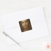 Leonardo da Vinci 1500 Salvator Mundi Vierkante Sticker (Envelop)