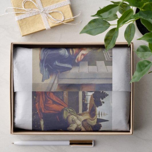 Leonardo Da Vinci | Aankondiging (circa 1472) Tissuepapier (Geschenk)