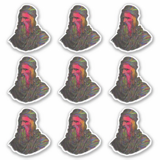 Leonardo Da Vinci Abstracte Kunst Sticker Set (Voorkant)