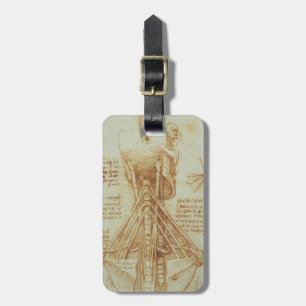 Leonardo da Vinci- Anatomie van de nek Bagagelabel
