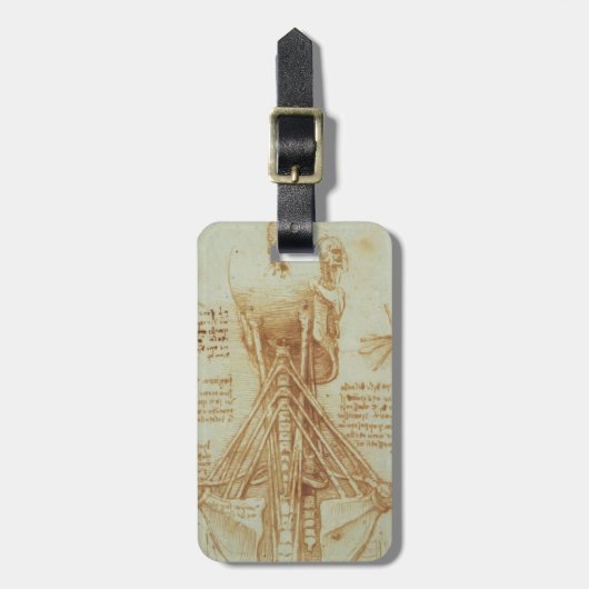 Leonardo da Vinci- Anatomie van de nek Bagagelabel (Voorkant verticaal)