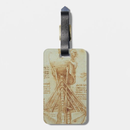 Leonardo da Vinci- Anatomie van de nek Bagagelabel (Achterkant verticaal)