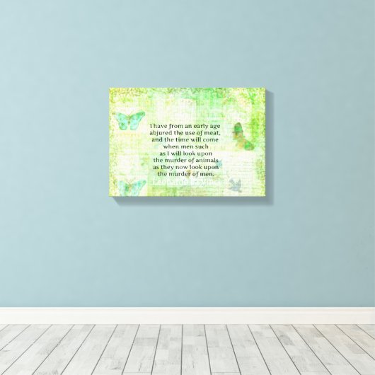 Leonardo da Vinci Animal Rights citeert vegan Canvas Afdruk (Insitu (Houten vloer))