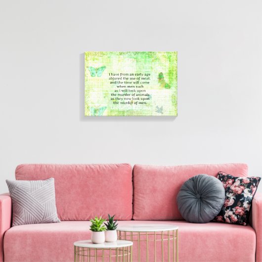 Leonardo da Vinci Animal Rights citeert vegan Canvas Afdruk (Insitu (Woonkamer))