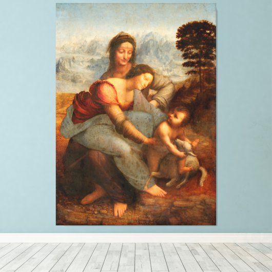 Leonardo da Vinci – Anna Selbdritt – Anna Metterza Canvas Afdruk (Insitu (Houten vloer))