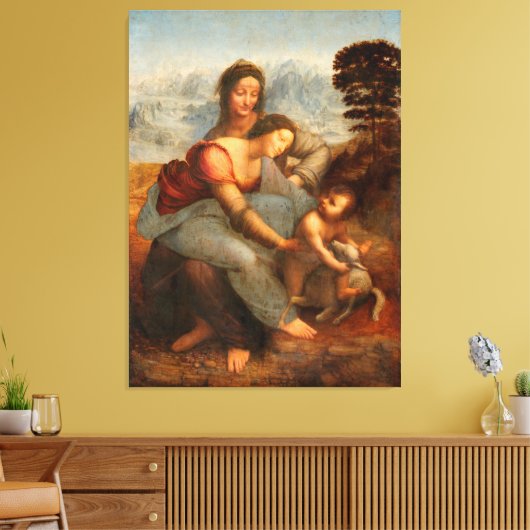 Leonardo da Vinci – Anna Selbdritt – Anna Metterza Canvas Afdruk (Insitu (Woonkamer))