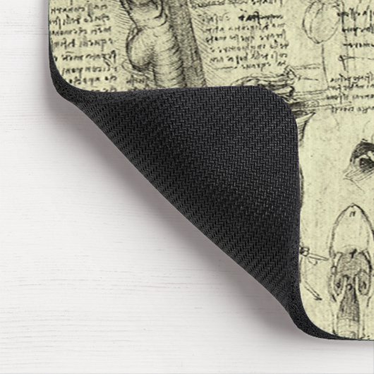 Leonardo da Vinci Antieke Menselijke Anatomie Keel Muismat (Hoek)