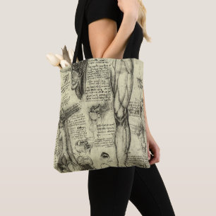Leonardo da Vinci Antieke Menselijke Anatomie Lary Tote Bag