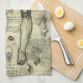 Leonardo da Vinci Antieke Menselijke Anatomie Stro Theedoek (Quarter Fold)