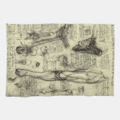 Leonardo da Vinci Antieke Menselijke Anatomie Stro Theedoek (Horizontaal)