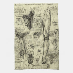 Leonardo da Vinci Antieke Menselijke Anatomie Stro Theedoek
