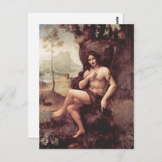 Leonardo da Vinci Bachus 1511-1515 Technique Holz Briefkaart (Voorkant / Achterkant)