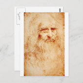 Leonardo da Vinci, beweerde zelf-portret Briefkaart (Voorkant / Achterkant)