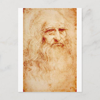 Leonardo da Vinci, beweerde zelf-portret Briefkaart