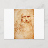 Leonardo da Vinci, beweerde zelfportret. Briefkaart (Voorkant)
