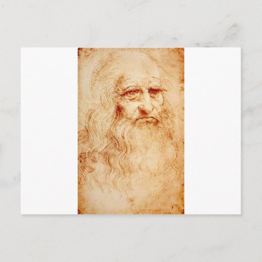 Leonardo da Vinci, beweerde zelfportret. Briefkaart (Voorkant)