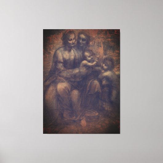 Leonardo da Vinci Burlington-Karton Anna Selbdritt Canvas Afdruk (Voorkant)
