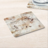 Leonardo da Vinci Cat Sketch Onderzetter (Schuin)