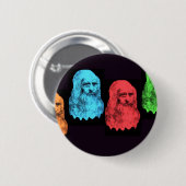 Leonardo Da Vinci Collage Ronde Button 5,7 Cm (Voorkant /achterkant)