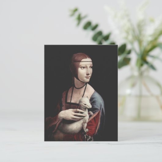 Leonardo Da Vinci - Dame met een Ermine Briefkaart (Staand voorkant)