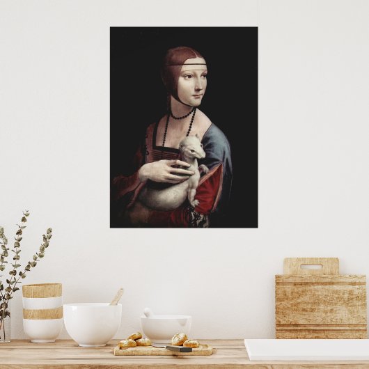 Leonardo Da Vinci - Dame met een Ermine Poster (Keuken)