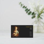 Leonardo Da Vinci, Dame met een hermelijn Visitekaartje (Staand voorkant)