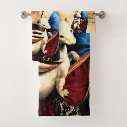 Leonardo da Vinci Dame met Ermine Bad Handdoek (Insitu)