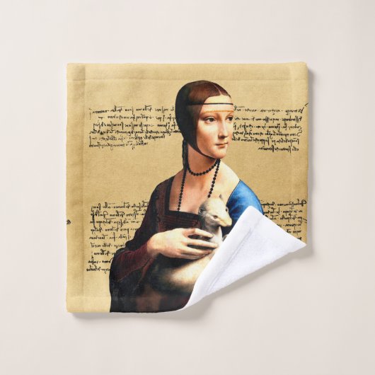 Leonardo da Vinci Dame met Ermine Bad Handdoek (Wasdoekje)
