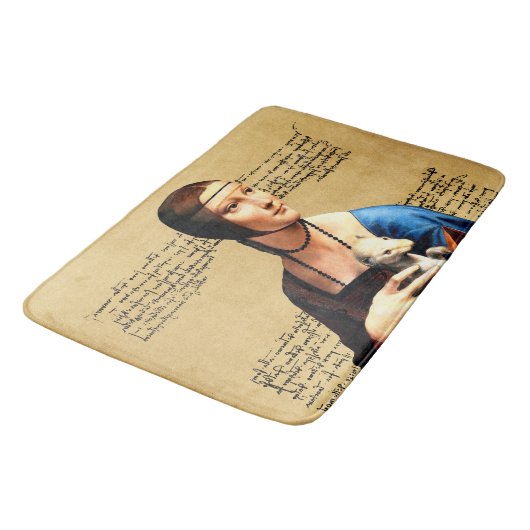 Leonardo da Vinci Dame met Ermine Badmat (Gekanteld)