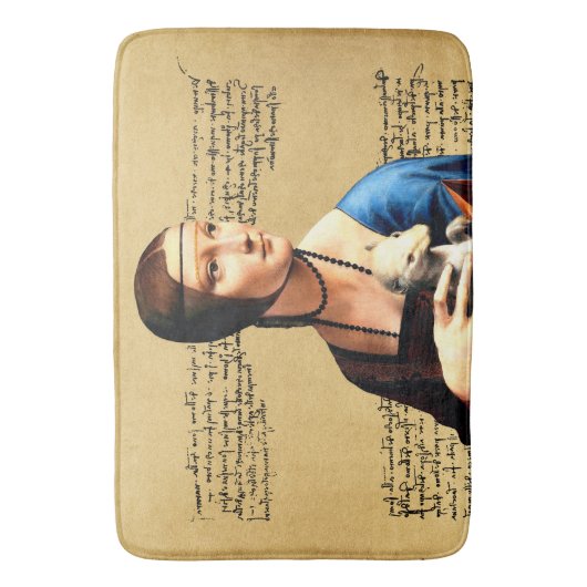 Leonardo da Vinci Dame met Ermine Badmat (Voorkant Verticaal)