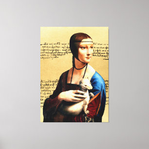 Leonardo da Vinci Dame met Ermine Canvas Afdruk