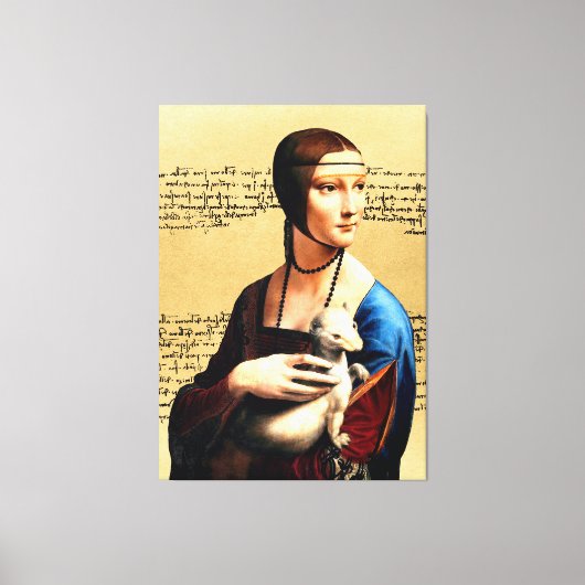 Leonardo da Vinci Dame met Ermine Canvas Afdruk (Voorkant)