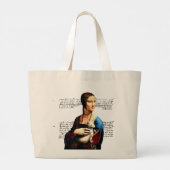 Leonardo da Vinci Dame met Ermine Grote Tote Bag (Achterkant)