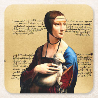Leonardo da Vinci Dame met Ermine Kartonnen Onderzetters