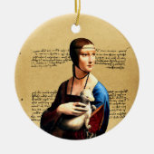 Leonardo da Vinci Dame met Ermine Keramisch Ornament (Voorkant)