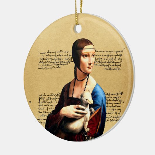 Leonardo da Vinci Dame met Ermine Keramisch Ornament (Links)