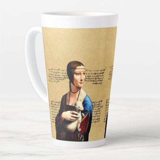 Leonardo da Vinci Dame met Ermine Latte Mok (Linkerhoek)