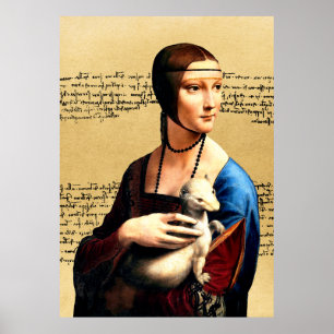 Leonardo da Vinci Dame met Ermine Poster